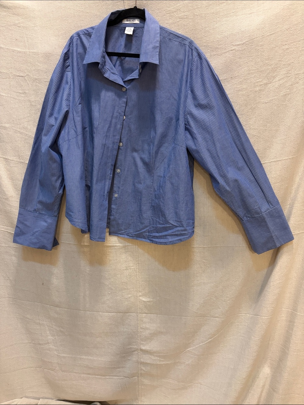 Women's Light Blue Pinstripe Button-Down Shirt - Unbranded
